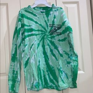 Green tie dye long sleeve school shirt